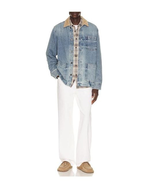 Faherty Brand Blue High Ridge Twill Studio Jacket for men