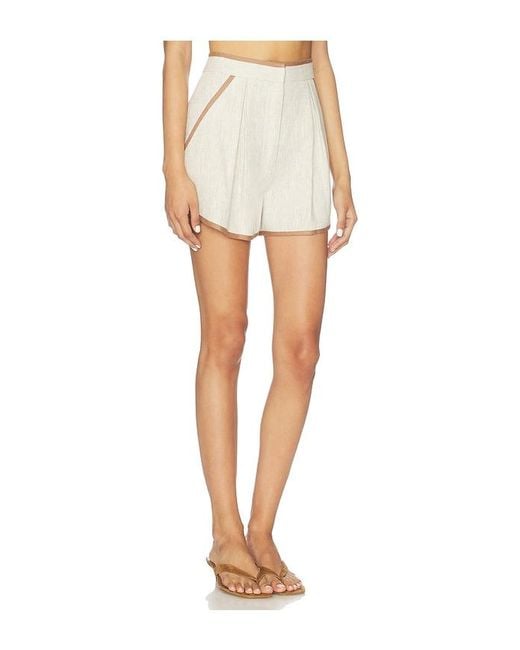 Matthew Bruch White Bound Pleated Short