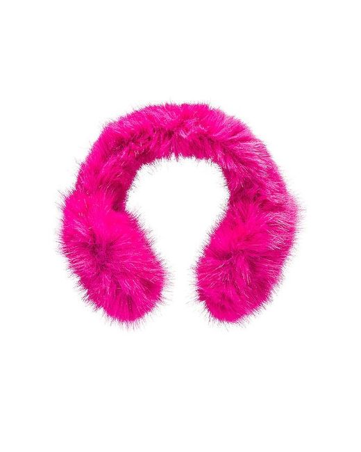 Jocelyn Pink Faux Long Hair Fur Earmuffs