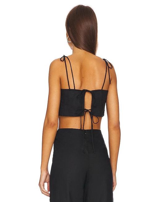 SNDY'S Black Tie Linen Top