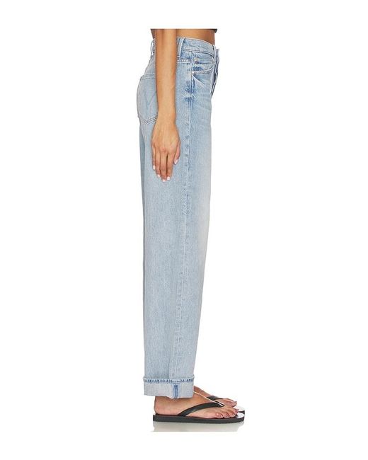 Mother Blue The Dodger Button Hover Cuff Jeans