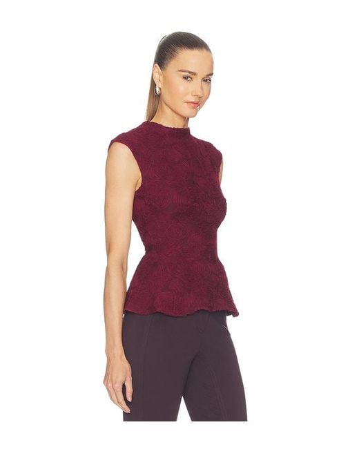 ROTATE BIRGER CHRISTENSEN Purple Flower Mesh Top