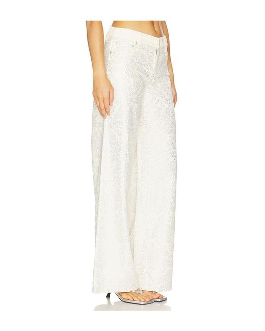 Alice + Olivia White Jasper Amazing Embellished Jean