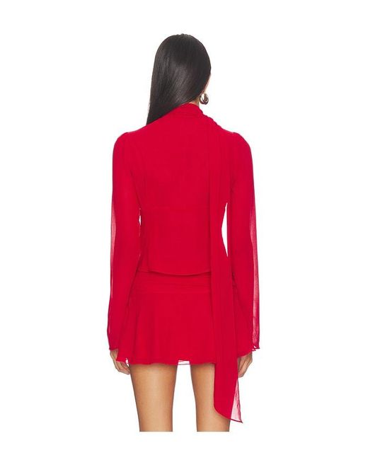 GUIZIO Red Ara Long Sleeve Top