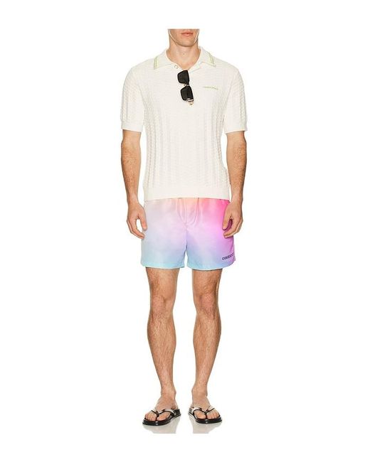 Casablanca Pink Gradient Printed Swim Shorts for men
