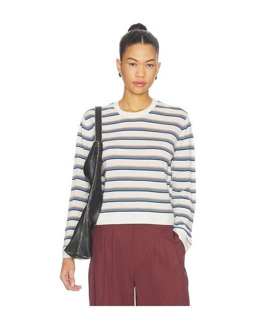 Leset White James Stripe Classic Crew