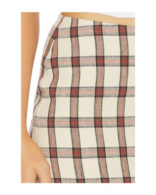 Rohe Natural Draped Check Skirt