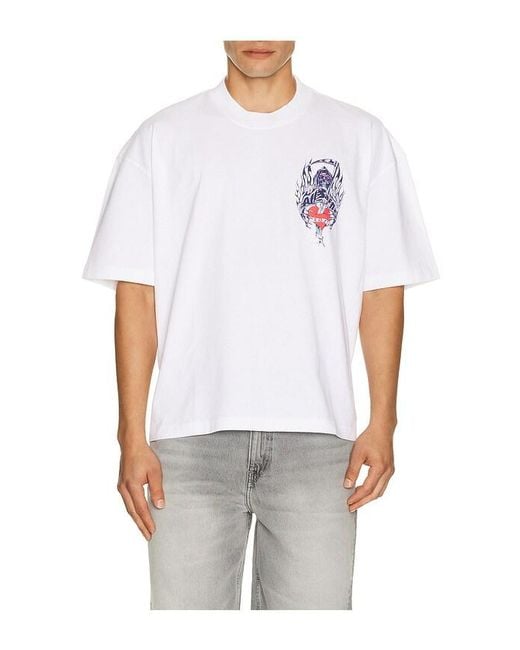 AllSaints White Scimitar Short Sleeve Tee for men
