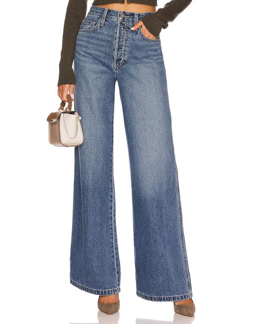 FAVORITE DAUGHTER Cotton Masha Wide Leg Jean in Blue | Lyst