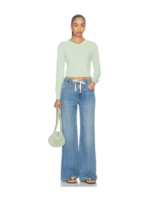 Pistola Blue Jadyn Low Slung Palazzo Jeans With Drawcord