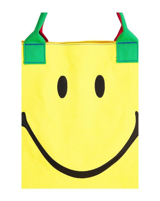 Market Yellow Smiley Colorblock Tote Bag for men