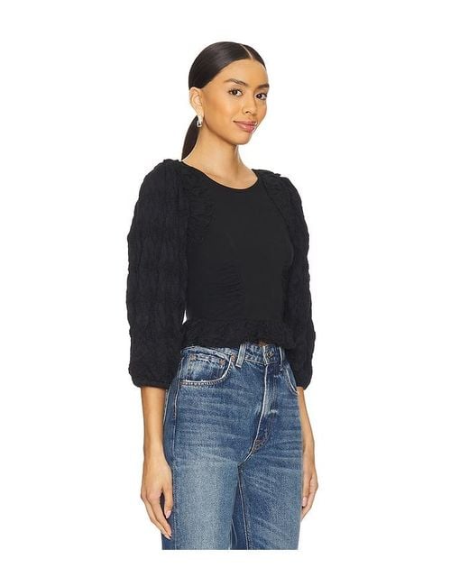 Free People Black Oliva Top