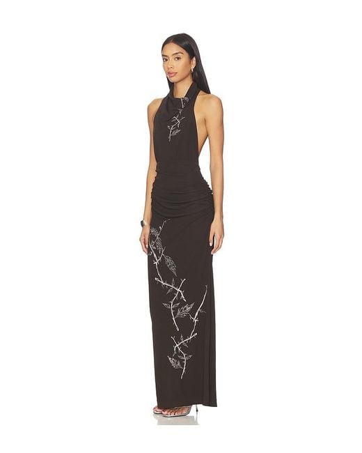 Juliet Johnstone Multicolor Dahlia Rhinestone Halter Gown