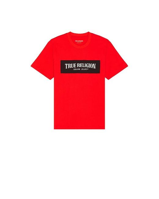 True Religion Red Mesh Box Logo Tee for men