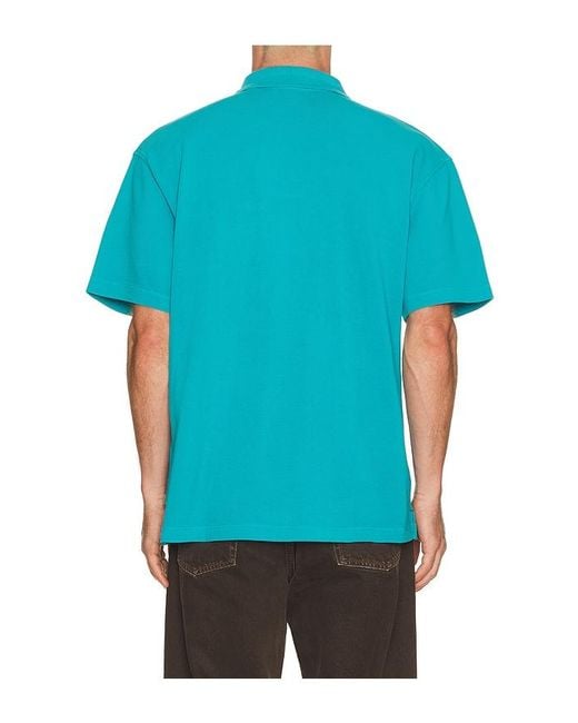 Scotch & Soda Blue 3 Crossed Pique Garment Dyed Polo for men