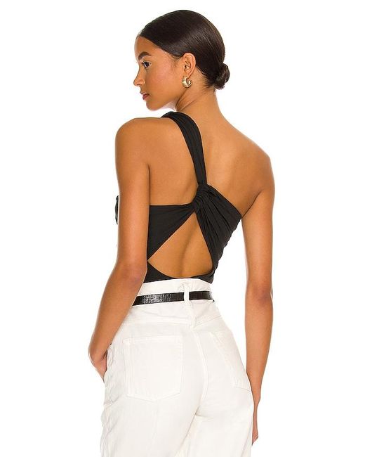 superdown White Bailee One Shoulder Bodysuit