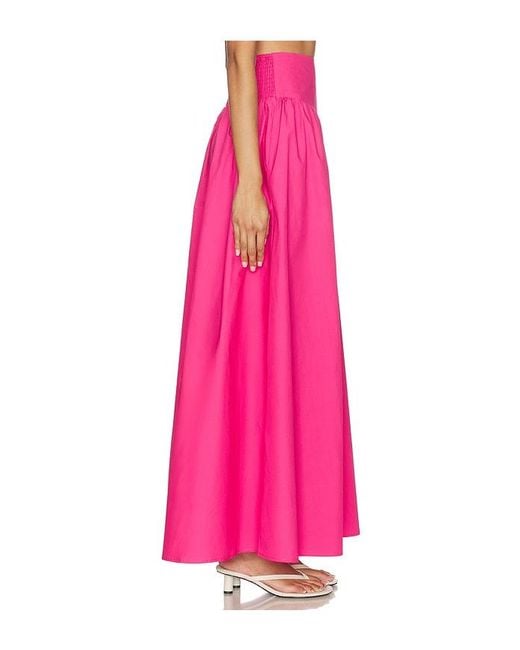 Susana Monaco Pink Poplin Drop Waist Skirt