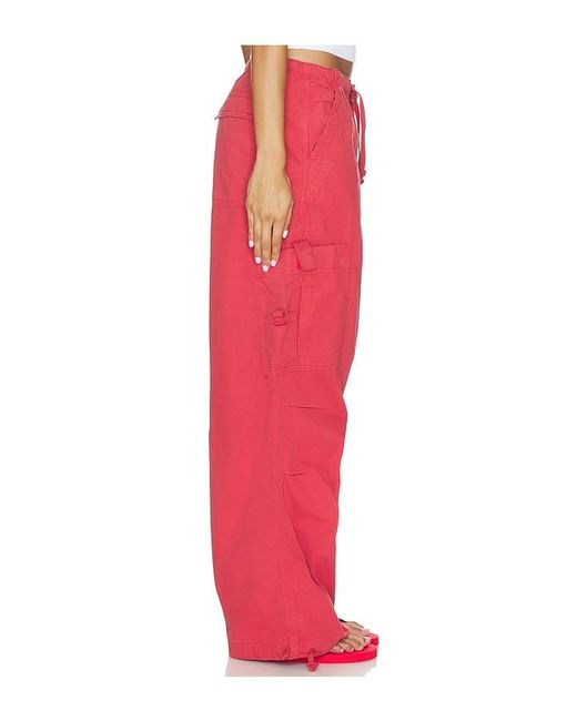 Jaded London Red Parachute Trouser