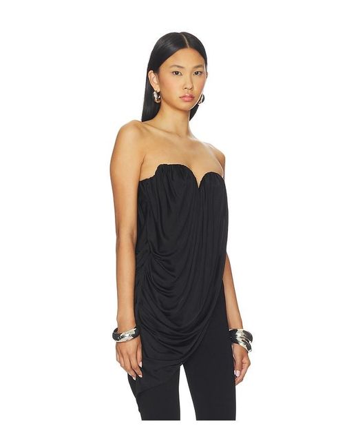 GIUSEPPE DI MORABITO Black Asymmetric Drape Top