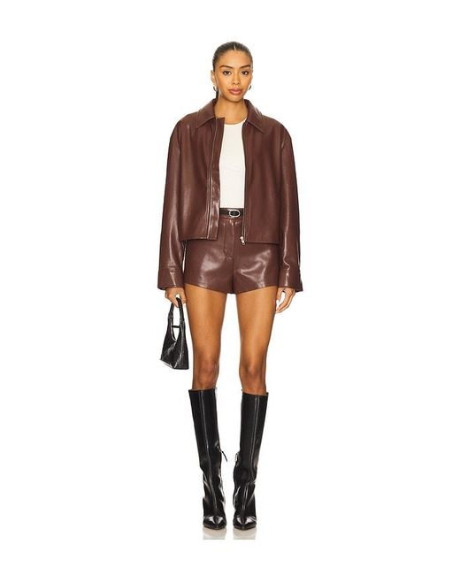 House of Harlow 1960 Brown X Revolve Rapha Faux Leather Jacket
