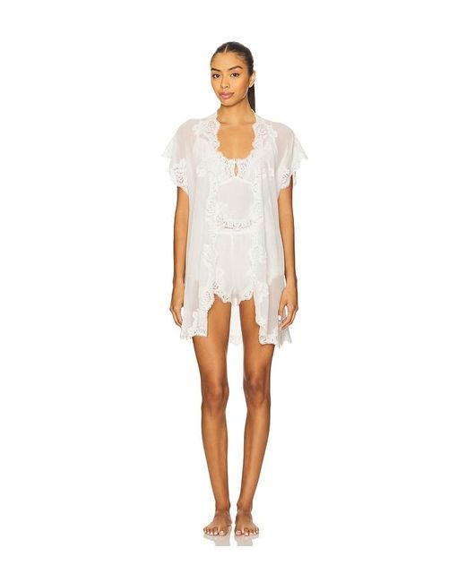 Homebodii White Valentina Mini Robe