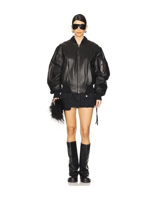 The Attico Black Anja Bomber Jacket