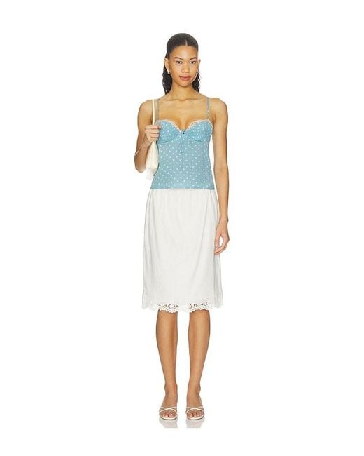 For Love & Lemons Blue Babette Camisole Top