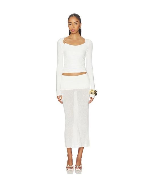 SNDY'S White Ashley Scoop Neck Top