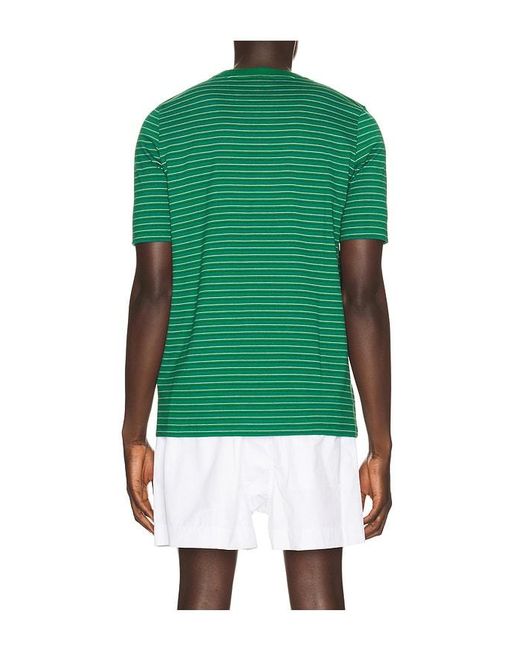 Lacoste Green Runway Striped Jersey T-Shirt for men
