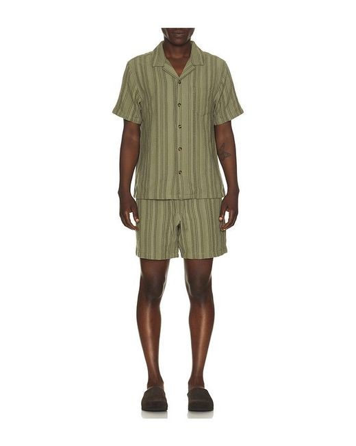 Marine Layer Green 6 Saturday Dobby Stripe Short for men