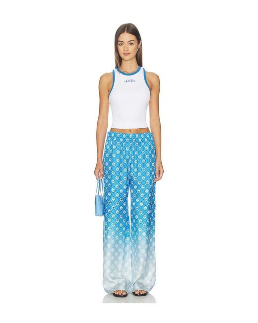 Casablanca Blue Ribbed Tank Top