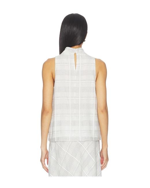 Rag & Bone White Adela Plaid Top