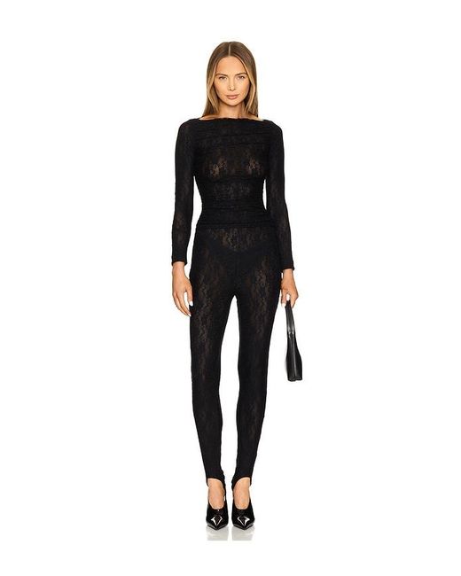 Lovers + Friends Black Gwen Lace Top