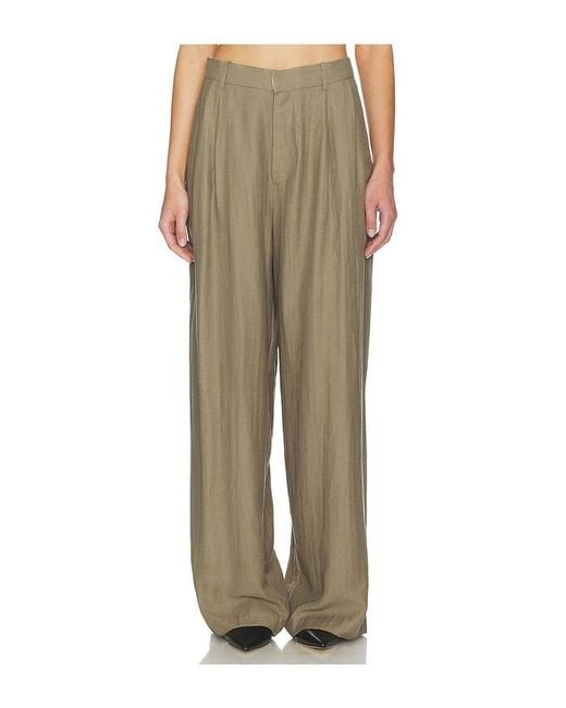 MOTHER OF ALL Natural Hedi Mid Waist Tailored Linen Pant