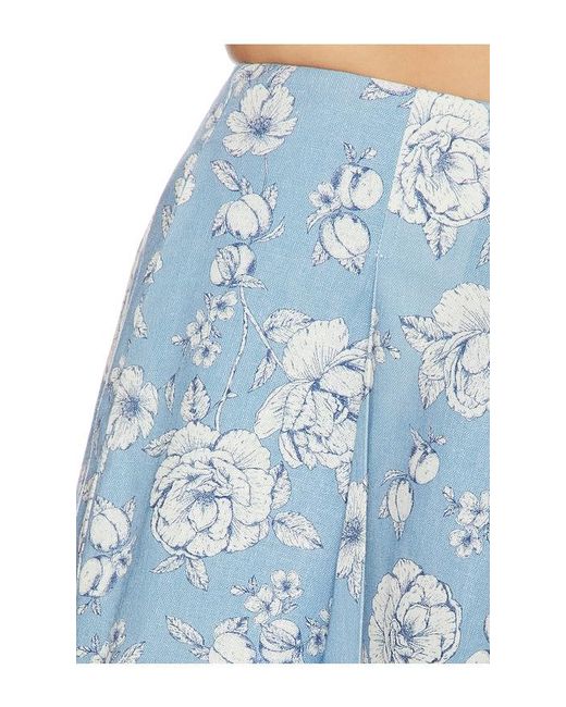 Generation Love Blue Carmine Floral Linen Shorts