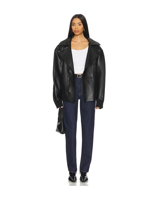 Norma Kamali Black Oversized Moto Jacket