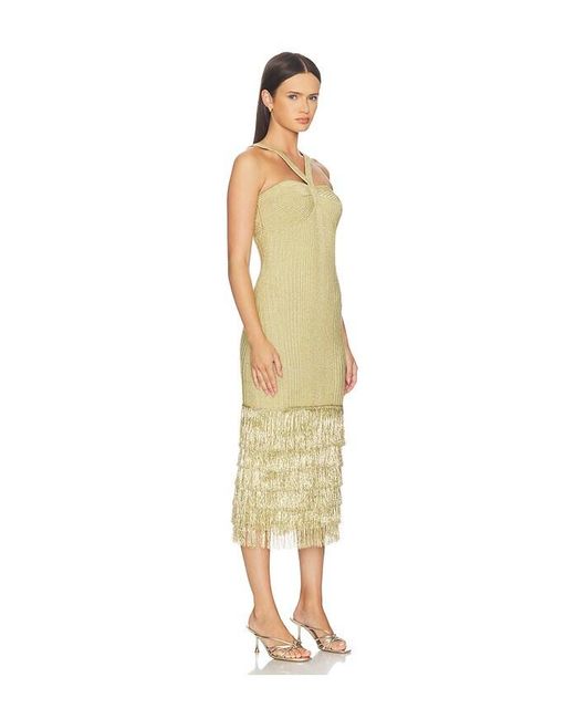 AMUR Metallic Rosalina Knit Midi Dress