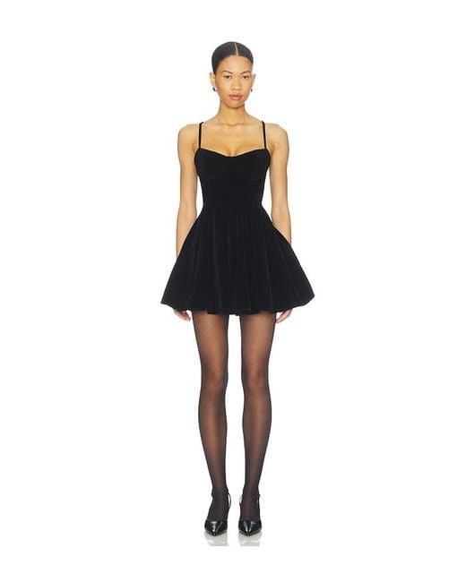 MORE TO COME Black Cleo Velvet Mini Dress