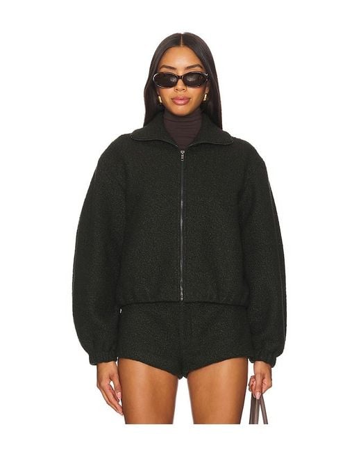 Amanda Uprichard Black Como Bomber Jacket