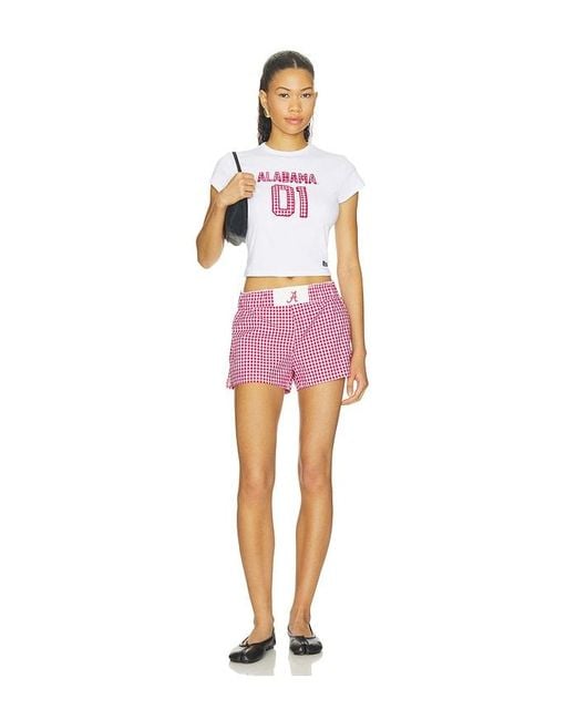 Hype and Vice Pink Alabama Gameday Gingham Short
