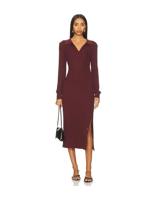 Bobi Red Polo With Snap Slit Dress