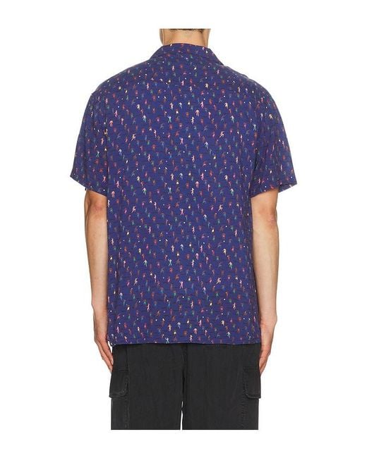 ARRELS Barcelona Altinha X Malika Favre Camp Collar Shirt In Eco Blue for men