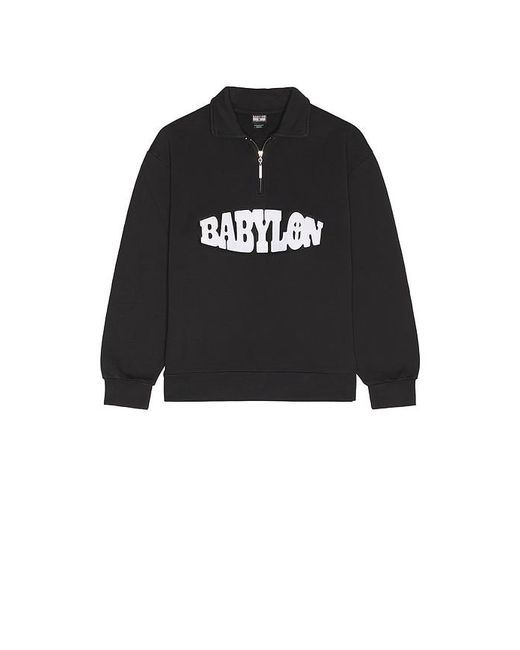 Babylon Black Half Zip Pullover Sweater for men