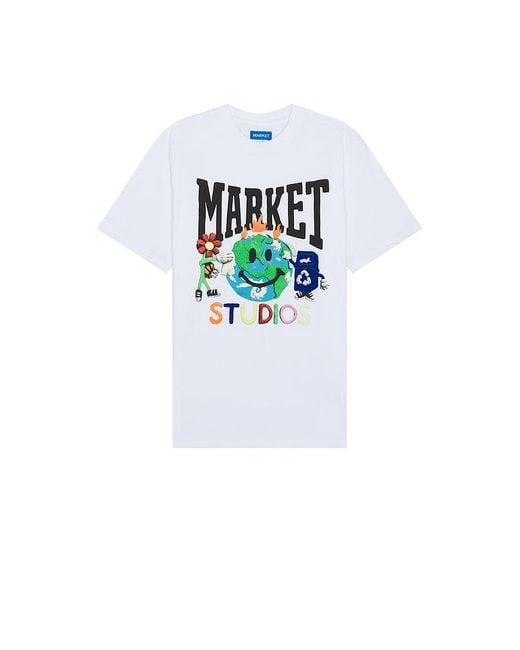 Market White Smiley Studios T-shirt for men
