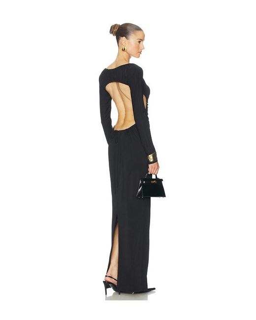 Helsa Blue The Ruched Open Back Jersey Dress