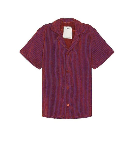 Oas Purple Deep Cut Cuba Terry Shirt for men