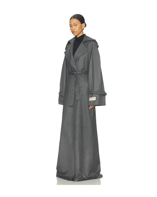 Milkwhite Gray Long Trench Coat