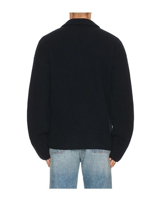 A.P.C. Black Pull Long Sleeve Polo for men