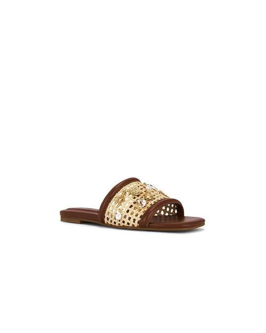 Jonathan Simkhai Metallic Caspian Raffia Netted Flat Sandal