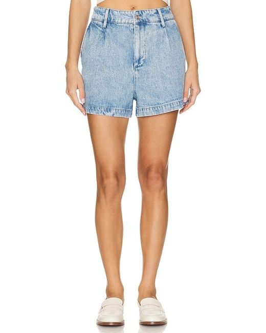 7 For All Mankind Blue Pleated Short
